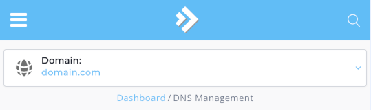 Domain dropdown