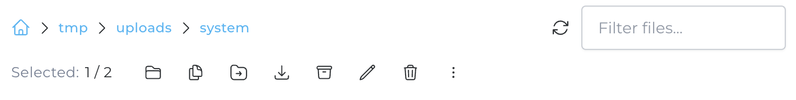 Refactored File Manager's toolbar