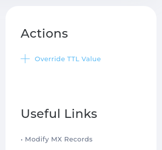 TTL override action link