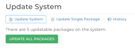 System Packages main page