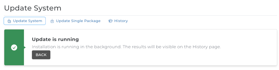 System Packages updates running step