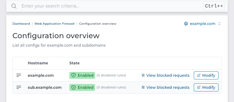 Web application firewall overview